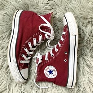 Maroon High Top Converse